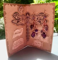 Amethyst, Jasper, Copper, Semi-precious stone, Purple, Handcrafted, French Wire, February Birthstone, Gift, Faceted Glass, Handmade, Bead