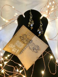 Beautiful Golden Brown Tiger Eye and Brass Handcrafted French Wire Dangle Earrings